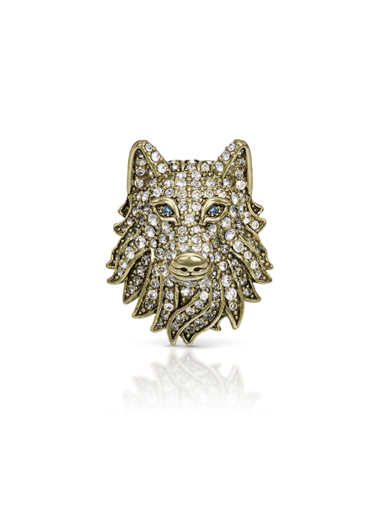 JAMES WOLFE LITTLE WOLF Crystal Unisex Brooch